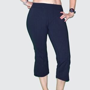 Athleta S flare crop leggings black mid-rise